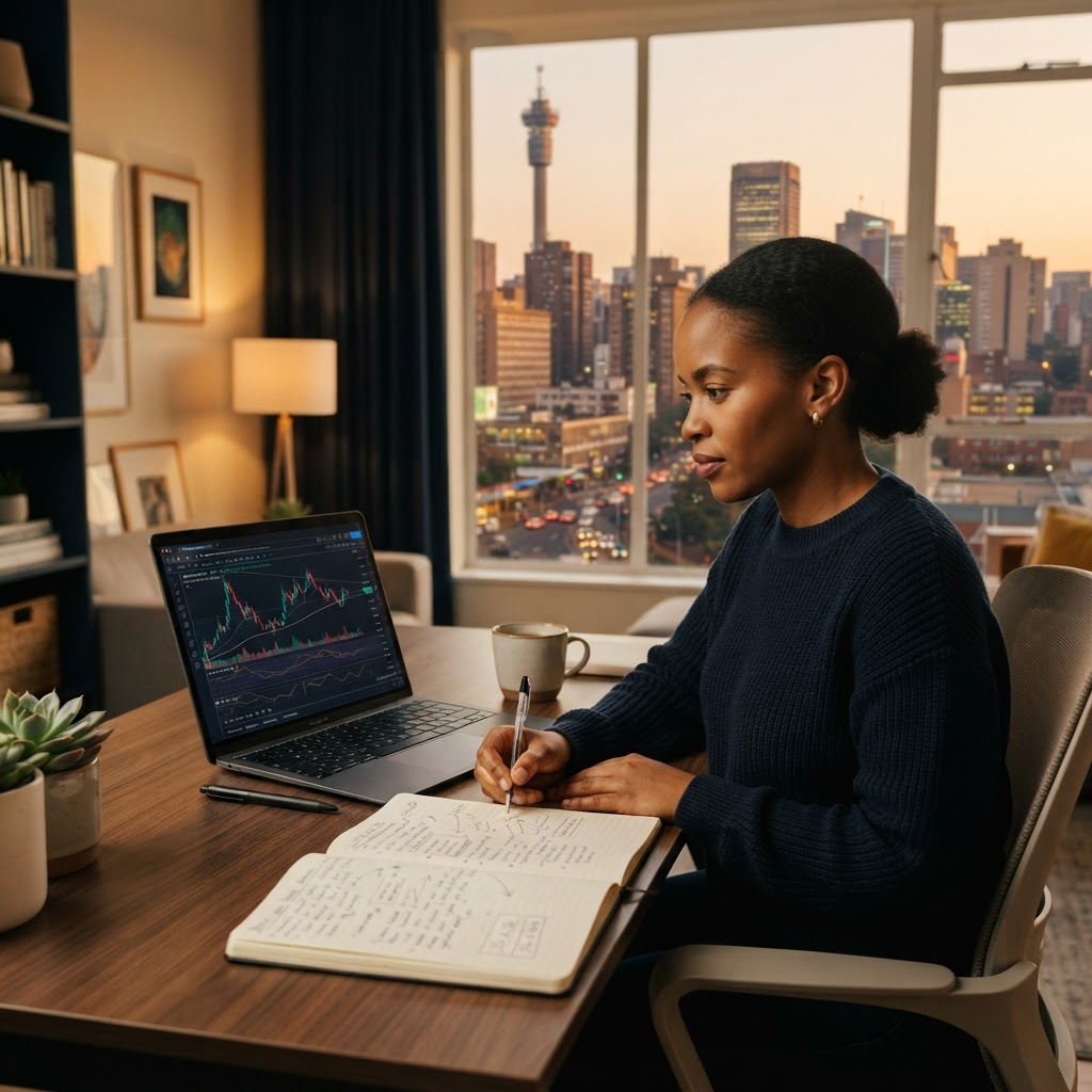 Beginner learning online trading in South Africa